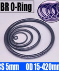 Pro Grade Nitrile O Ring Seal Gasket Kit DIY Friendly Assorted Sizes From 5mm To 420mm For Plumbing Automotive Industrial Equipment 1 To 10 Pieces Great For Sealing Leaks And DIY Projects. NBR O-ring set, CS 5mm, OD 15-420mm