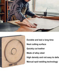 75mm Round Leather Cutting Die For DIY Crafts, Precision Hollow Punch Cutter, alloy steel construction, shown with leather project