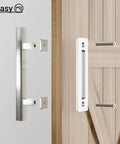 Stainless Steel Barn Door Handles 10 Inch Sliding Door Pull Flush Handle Double Sided Square Brushed Finish Tough As Nails Heavy Duty Built To Last With Easy Install For Standard Doors Rust Resistant Durable Hardware.