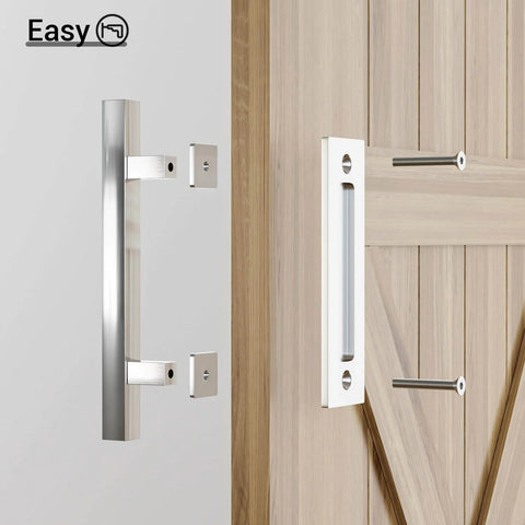 Stainless Steel Barn Door Handles 10 Inch Sliding Door Pull Flush Handle Double Sided Square Brushed Finish Tough As Nails Heavy Duty Built To Last With Easy Install For Standard Doors Rust Resistant Durable Hardware.