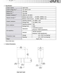 Technical specifications and dimensions sheet for Ultra Micro ISO 12V Automotive Relay Pack Four Pack With Five Pin SPST Form A High Temp 125 C.