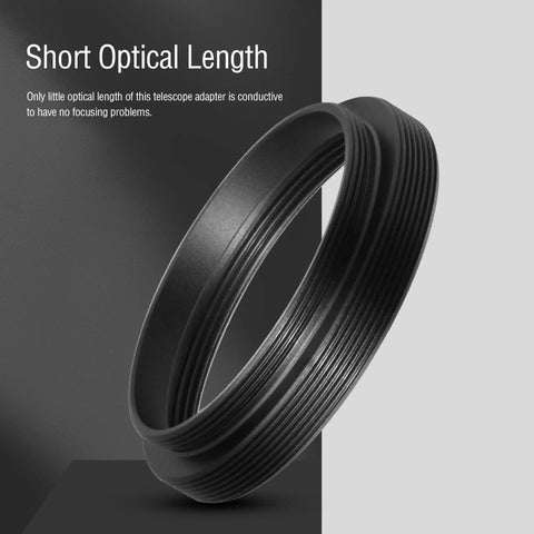 Telescope Adapter M48X0.75 To M42X0.75 And M42X1 Female To M42X0.75 Male, Converts To T2 Male, anodized aluminum ring detail