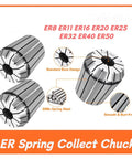 High Precision ER Collet Set 0.005mm Tolerance CNC Milling Tool Clamp Chuck Grip Secure Fit For Routers Lathes And Fast Machining Work.