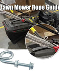 Universal Lawn Mower Rope Guide Bolt Kit For Recoil Starters, 6mm Mounting Thread, Durable Galvanized Iron, 2 Pack, Fits Most Push Mowers And Snow Blowers, Easy Install, Keeps Pull Cord Secured And Aligned, shown on mower