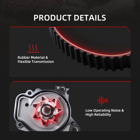 Rubber gear and water pump from Honda Civic 1.7L Timing Belt Kit With Water Pump Direct Fit Replacement For 2001 2002 2003 2004 2005 OE TKH-003 TKH003 WP312K1A TS26312 WPHO034 Includes Seals And Gasket For Easy Install And Long Lasting Engine Timing