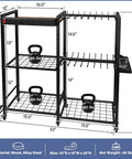 Power Tool Organizer Cart With Charging Power Strip, 28 Drill Storage Racks On Wheels, Heavy Duty Tool Station For Garage