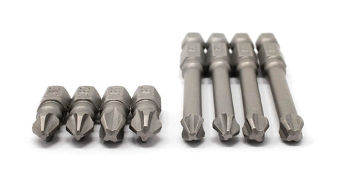 Pro Grade JIS Screwdriver Impact Bit Set Eight Piece With No 2 And No 3 Short And Long Bits For Quarter Inch Drive S2 Hardened Magnetic Bits Durable