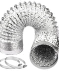 4 Inch 5ft Flexible Dryer Vent Hose Kit With Aluminum Insulated Ducting For Indoor And Outdoor Use Includes Stainless Steel Clamps