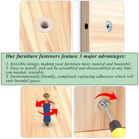 Tough As Nails Cam Lock Fasteners For Furniture Building And Cabinet Connectors With Hidden Deck Fitment No Sweat Setup Pro Grade Wood To Wood Joining Hardware 30 Piece Bulk, installation guide on wooden panels.