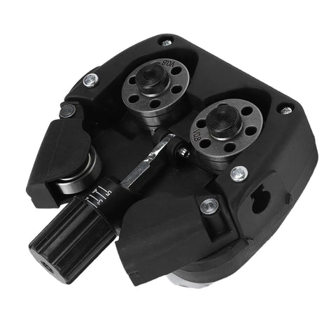 Four Roll Wire Feed System For MIG Welders With Precision Clamping And Smooth No Jam Wire Feeding For 0.8 To 1.0 Mm Solid Flux Cored Wire, 40W, 1.5A, 2 To 18 M Per Min, black ABS housing, top view