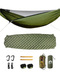 Mosquito Net Hammock Kit With Detachable Bug Mesh And Sleeping Pad Ultralight 11Ft Portable Hammock set with accessories shown
