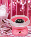 Cotton Candy Machine Guard Cover Enclosure For Portable Mini Candy Makers White Plastic Shield To Prevent Messes And Spills Durable Candy Maker Accessory With Sugar Dispenser Part For Home Kitchen Use on pink cotton candy maker