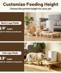 Elevated Cat Food Stand For Automatic Feeders Supporting Furbaby Neck Comfort With Solid Pine Build Compact Meal Platform at 2.4" and 3.9" heights.