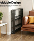 Foldable Rock Solid Twin Metal Platform Bed Frame Featuring Heavy Duty Steel Slats And Six Sturdy Legs No Box Spring Required.