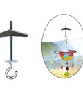 Heavy Duty Carbon Steel Ceiling Hooks Four Pack Spring Toggle Drywall Anchors For Hollow Walls supporting a decorative bird hanger.