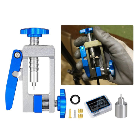 Hydraulic Disc Brake Hose Fitting Tool Kit with Upgraded Needle Driver, DIY Ready for Mountain Bike, Shimano BH90 Compatible.