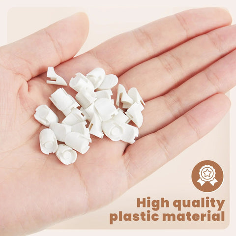 Hand holding 25 pack doors frame plugs five sixteenth inch by three eighth inch screw hole plugs for entry doors