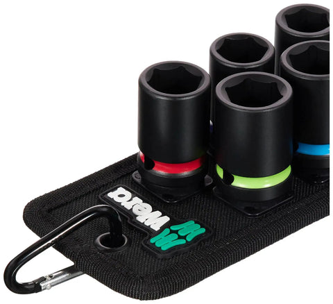 Belt C Impaktor 1 Socket Set, 1/2 Inch Drive, 9 Pieces, Rugged Textile Belt With Smooth Twist Unlock, Color Coded By Size, Perfect For Impact