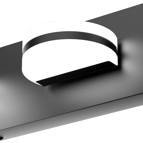 4 Light Dope Modern Black Vanity Light With Up And Down LED Bathroom Wall Fixture Over Mirror 6000K Daylight Rotatable 360 Degree Joint Acrylic Frosted Diffuser