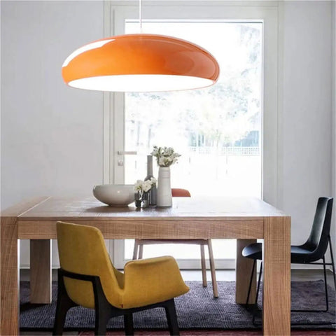 Industrial Nordic Aluminum Pendant Light With E27 Base, Modern Minimalist Hanging Lamp For Kitchen Island Bar Cafe Office And Living Spaces, White Finish 23.6 Inch, Durable Chandelier That Brings A Cozy Vibe above dining table and chairs