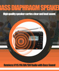Compact Digital Shortwave Radio With AM FM SW Bands, Bass Speaker highlighted in classroom setting