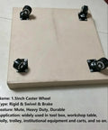 Heavy Duty Silent Caster Wheel Set Built Tough For Daily Grind Features Dead Quiet PU Rollers And Precision Ball Bearings Delivers Smooth Ride On Heavy Duty Shop Carts with 1.5-inch swivel wheels.