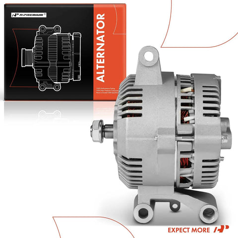 Side view of a 12V 95A High-Output Car Alternator For Ford F150 F250 Explorer E350 Econoline Ranger Bronco Aerostar Escort