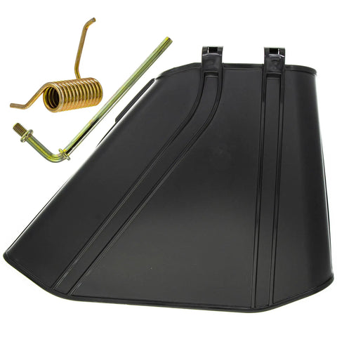 Heavy Duty Deflector Chute Torsion Spring Rod Kit For Genuine Quest S-Series Garage Doors Includes Parts 108-7895 And 110-6694 Plus New Part Number 661513 To Fix Slamming Issues Fast And Easy black plastic chute with torsion spring and rod