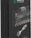 Box of Automotive 1 Bit Socket And Ratchet Set showing compact tool kit with 38 pieces for fast repairs