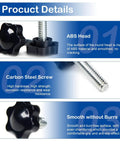 10 Pcs 1/4-20 Threaded Knurled Thumb Nuts With Black Plastic Star Knobs Easy Grip Clamping Screws For Replacing Umbrella Bases And Other Handy Fastening Projects Durable Carbon Steel Core, ABS head, smooth surface, corrosion-resistant.