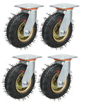 Tough As Nails Six Inch Heavy Duty Caster Wheels Four Pack Flat Free Puncture Proof swivel casters with sealed ball bearings.