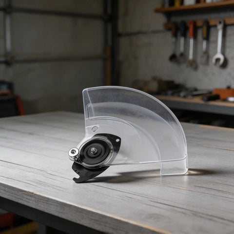 Miter Saw Transparent Blade Guard For 255 Saw Aluminum Machine Plastic And Metal Safety Cover on a workshop table