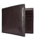 Premium Full Grain Leather Men Passcase Wallet With A Rich Oil Tan Shell And Soft Cotton Duck Lining Crafted For Hardcore Daily Grinds And Completely Reliable Carry, shown partially open with card slots visible.