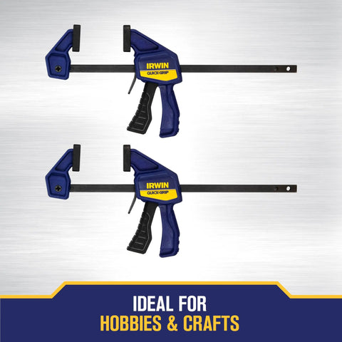 Heavy Duty Four Piece Clamp Set With Two Four And A Half Inch Bar Clamps And Two Two Inch Handi Clamps, side view