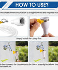 How to install No Sweat Faucet Hose Adapter With Adjustable Ring For Kitchen Sink And Garden Spraying Heavy Duty Reinforced Tube.