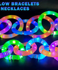 Colorful Glow Pop Tube Wand Toys For Kids And Toddlers Six Color Light Up Tubes used as glow bracelets and necklaces