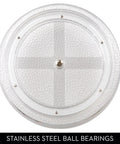 Rain Collection Lazy Susan Turntable Organizer for Vanity and Countertop with stainless steel ball bearings, top view.