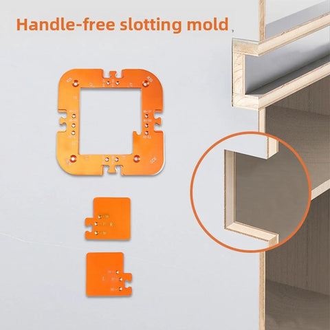 Rock Solid Aluminum Router Corner Radius Template With Bolt Down Fixing Clamp For Dead On Precise Woodworking Cut Lines R20 R25 R30 R35, orange handle-free slotting mold.