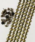 Top Shelf Heavy Duty Brass Upholstery Tack Strips With 11mm Decorative Nail Heads 5 Meters Total Includes 85 Matching Fasteners visible in image.