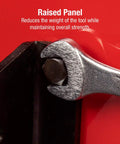 Close-up of wrench from 14 Piece SAE Combination Wrench Set With 15 Degree Box End Offset Radius Corner Design Chrome Plated
