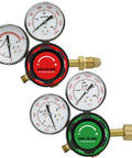 Oxygen And Acetylene Regulators For Medium Duty Welding Torch CGA540 CGA510 Compatible With 9/16 Inch 18 Outlet Brass Dials