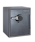Fireproof And Waterproof Steel Home Safe With Digital Keypad Lock To Keep Your Stuff Safe For Documents And Valuables UL Classified One Hour At 1700F ETL Verified To Survive A 15 Foot Fall And 24 Hour Waterproof, front view.