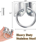 16 Pack Cross Tie Rings For Horses With Screws Wall Mount Stainless Steel Hitching Rings with dimensions and hand for scale