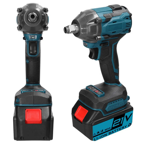 Vislone 21V Brushless Electric Impact Wrench High Torque Cordless Power Tool With Variable Speed Forward Reverse Switch LED Light For Professional Auto Repair Garage Projects Durable Long Lasting Performance Rustic Vibes