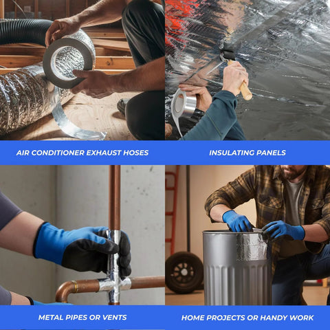 TapePlus aluminum foil HVAC tape in silver, 2 in x 70 yd, for duct sealing and insulation panels.