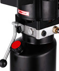 Close-up view of the Heavy Duty 220V Hydraulic Pump with controls and 10L steel oil tank for auto repair use.