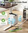 Under Desk PC Mount With Slick No Nonsense Clamp For Standing Workspaces That Secures Your CPU Rack Or Computer Tower Zero Drilling Needed While Handling Fifty Pounds On Eighty By Fifty Millimeter Legs, featuring improved airflow and easy cleaning.