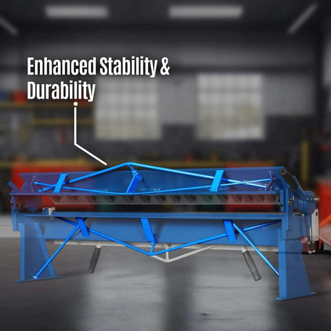 48 Inch Manual Pan And Box Brake For Sheet Metal, 16 Gauge Mild Steel Capacity, 135 Degree Bend, Heavy Duty Steel Frame, Model PB4816