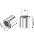 M6 X 10mm X 10mm Round Weld Nuts In 201 Stainless Steel Hella Strong For Shop Projects And Tables Gives You Zero Hassle Setup With Heavy Duty Bung Female Fasteners Pack Of Four with detailed dimensions.