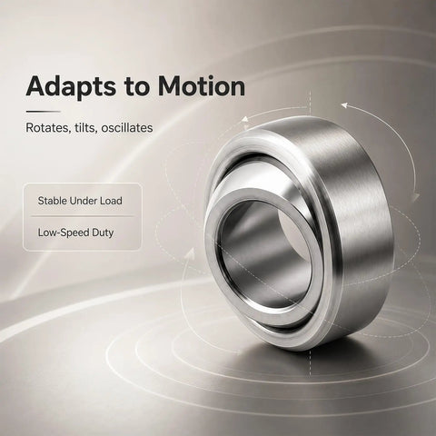 Heavy Duty GE17C Radial Spherical Plain Bearing Set Of 2 With 17 Millimeter Inner Diameter And 30 Millimeter Outer Diameter Precision Fit For Industrial Machines That Kick Butt, showing rotating mechanism.